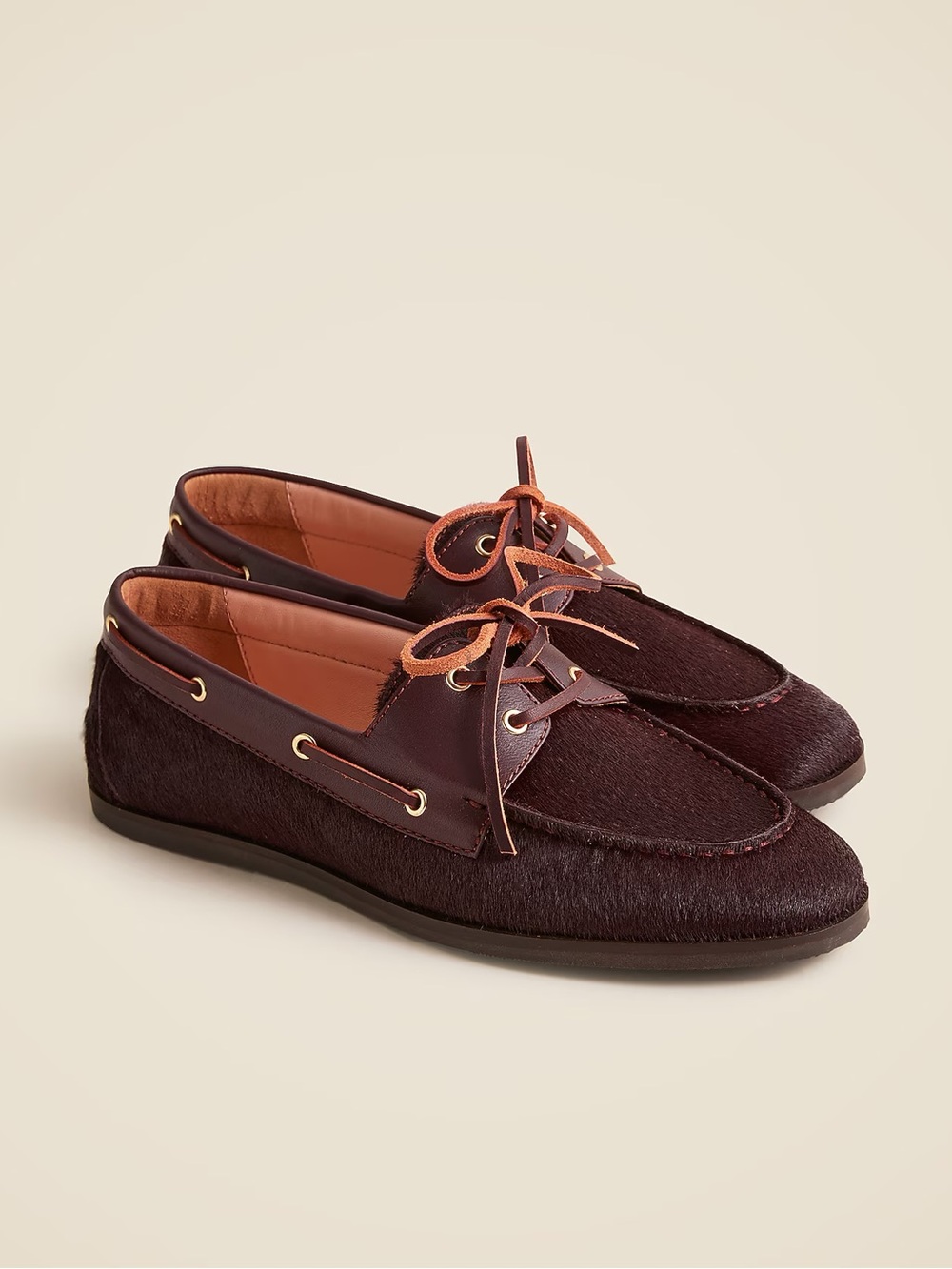J. Crew Women's  Haircalf Classic Boat Loafers 11 in Deep Oxblood